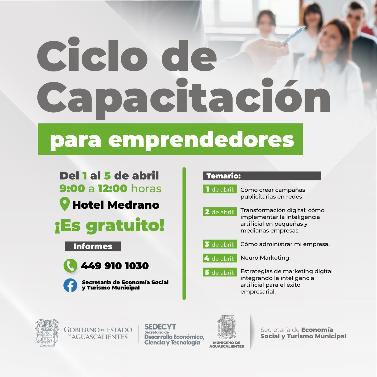 Invita Municipio y SEDECYT a ciclo de capacitación para emprendedores
