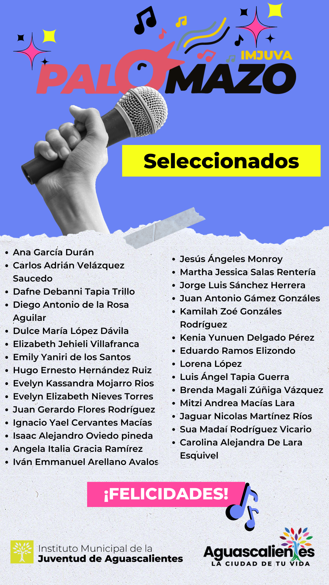 Anuncia IMJUVA a los seleccionados para el Palomazo 2024