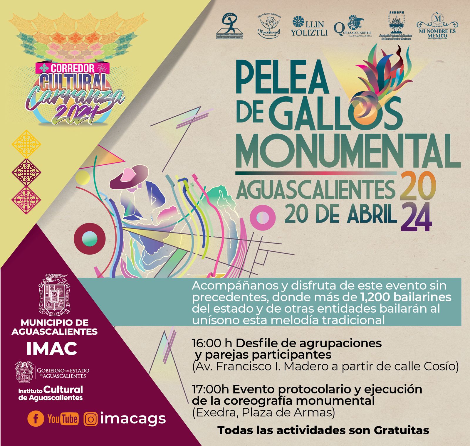 Invita IMAC a seguir la transmisión en vivo de la coreografía monumental ‘Pelea de Gallos’