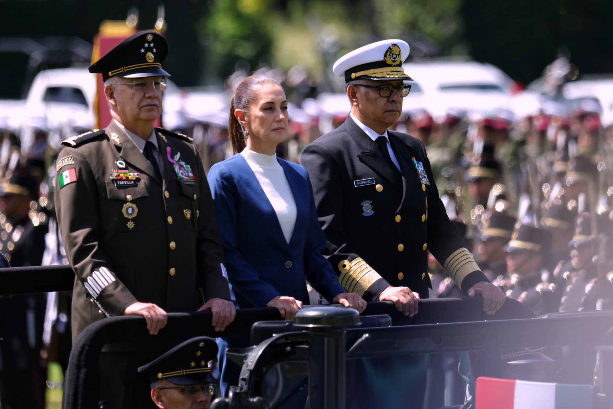 “Seguirán los tiempos de las hazañas pacíficas de México y sus Fuerzas Armadas”: Sheinbaum en primera salutación de Sedena, Semar y GN