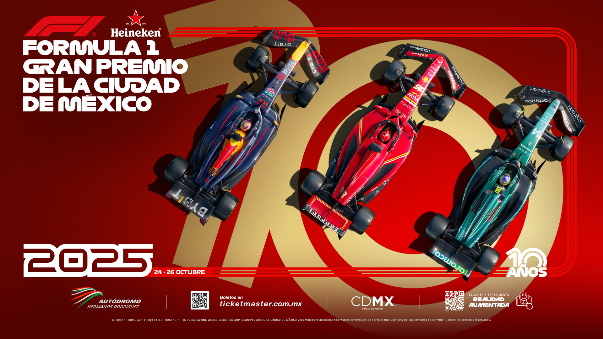 Revelan precios de los boletos para el Gran Premio de México 2025 de F1