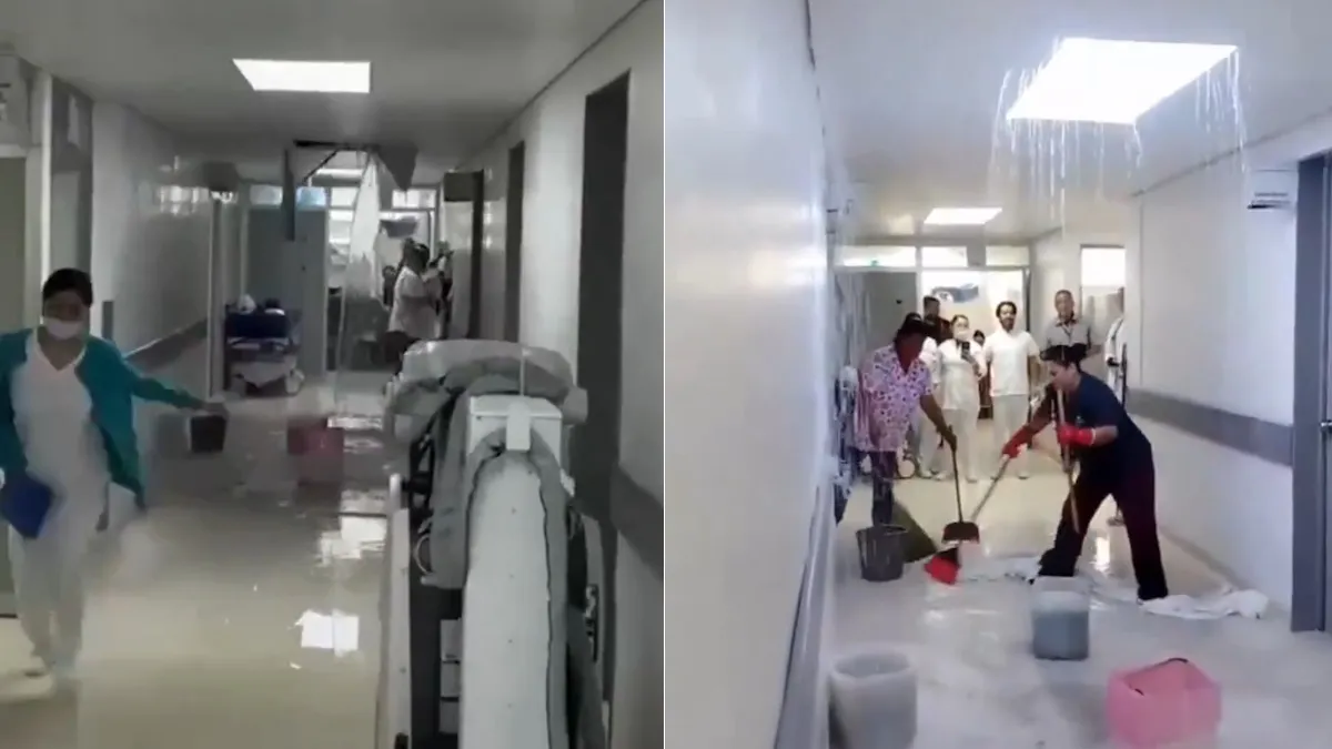 Inundaciones y colapso parcial en hospital del ISSSTE en Matamoros​