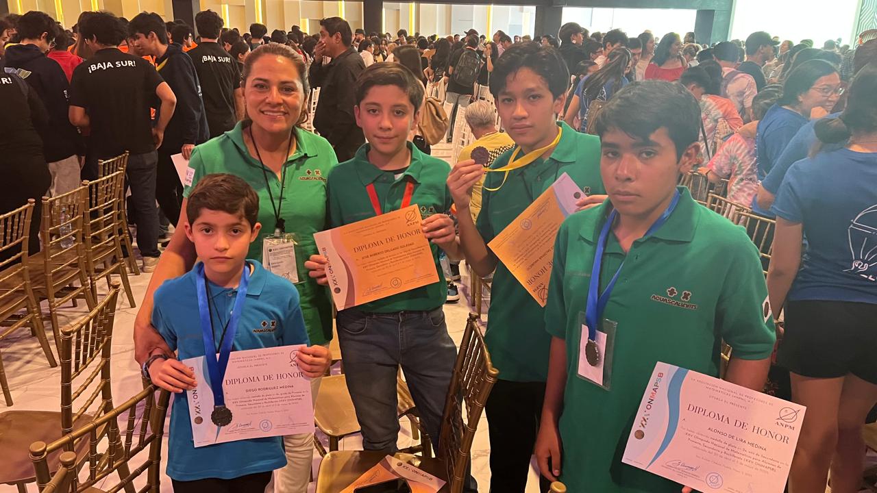 Estudiantes de Aguascalientes ganan 5 medallas en la Olimpiada Nacional de Matemáticas