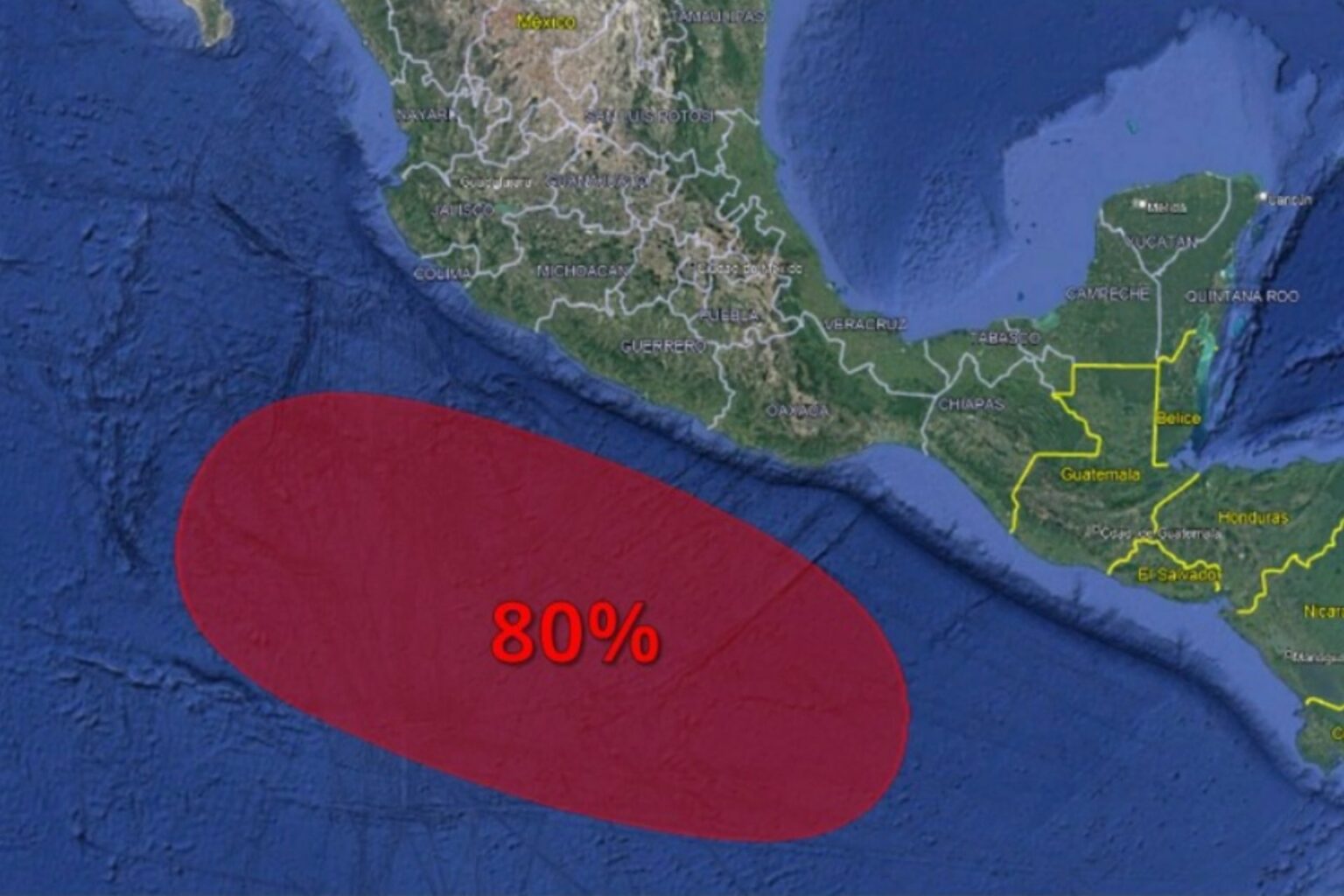 SMN alerta por posible formación de ciclón tropical en el Pacífico con 80% de probabilidad