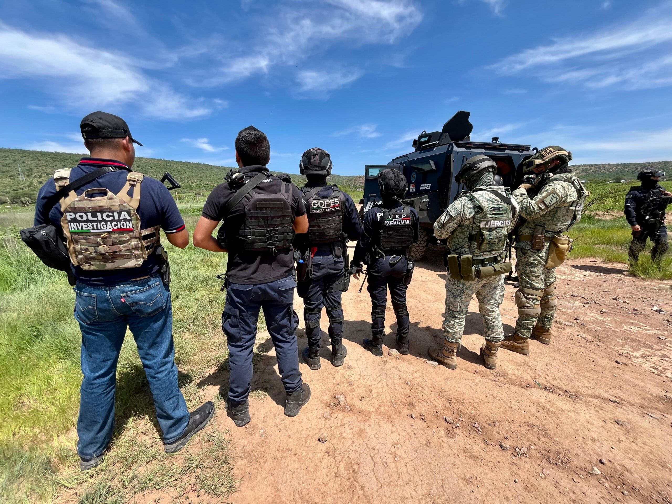 18 detenidos y el desmantelamiento de un campamento en el municipio de Rincón de Romos, tras operativo coordinado entre corporaciones federales, estatales y municipales