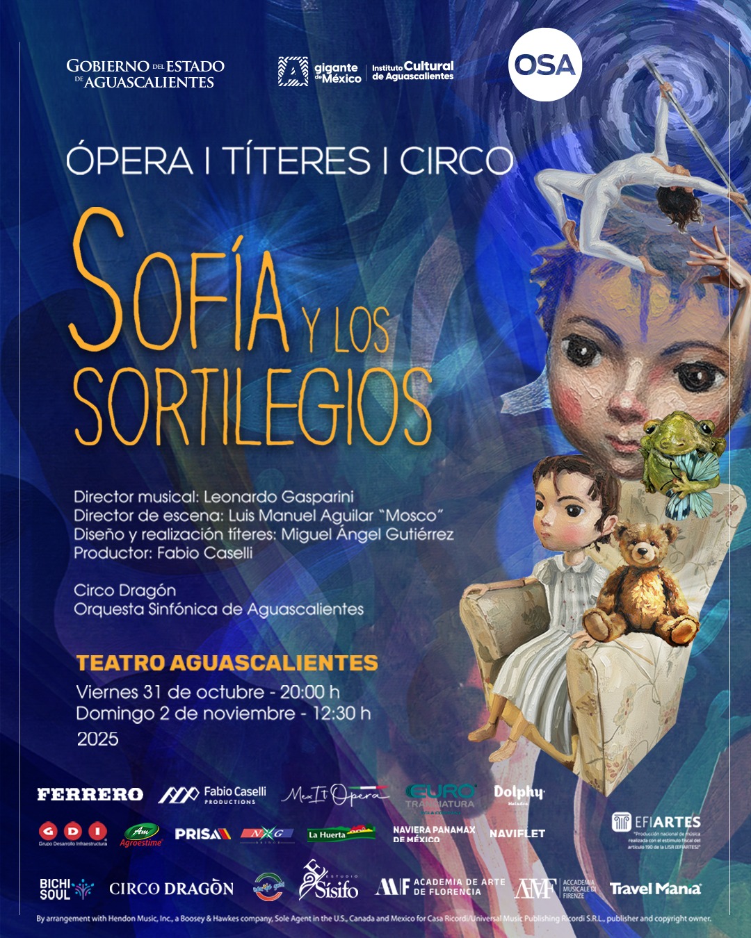 Ópera, títeres, circo y la Orquesta Sinfónica de Aguascalientes este 31 de octubre y 2 de noviembre