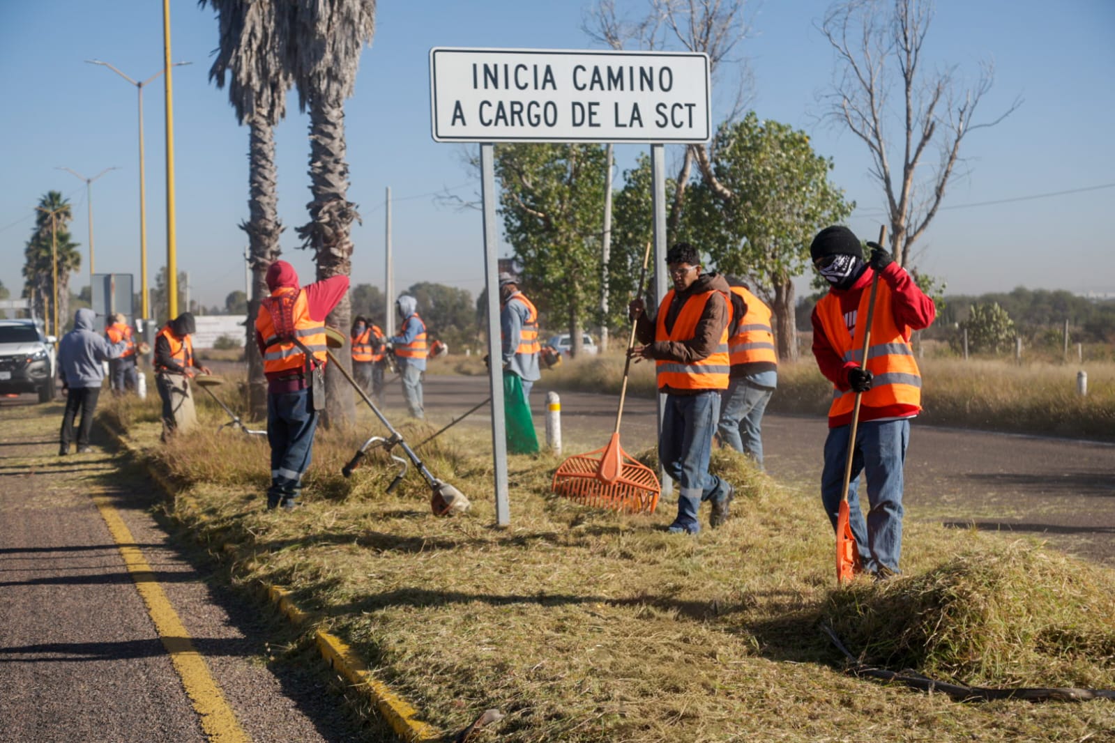 Encabeza Leo Montañez mega operativo de desmalezado y limpieza en boulevard al aeropuerto