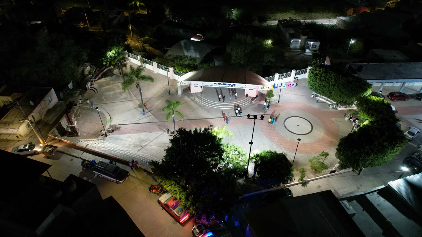 Nueva iluminación también en la Plaza Principal de Malpaso, Calvillo