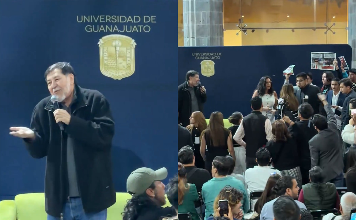 Estudiantes de la Universidad de Guanajuato confrontan a Noroña