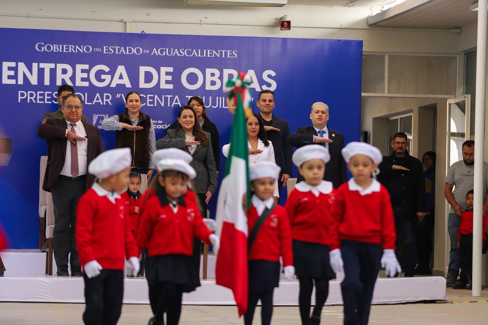 Tere Jiménez entregó obras de infraestructura educativa en el Jardín de Niños Vicenta Trujillo