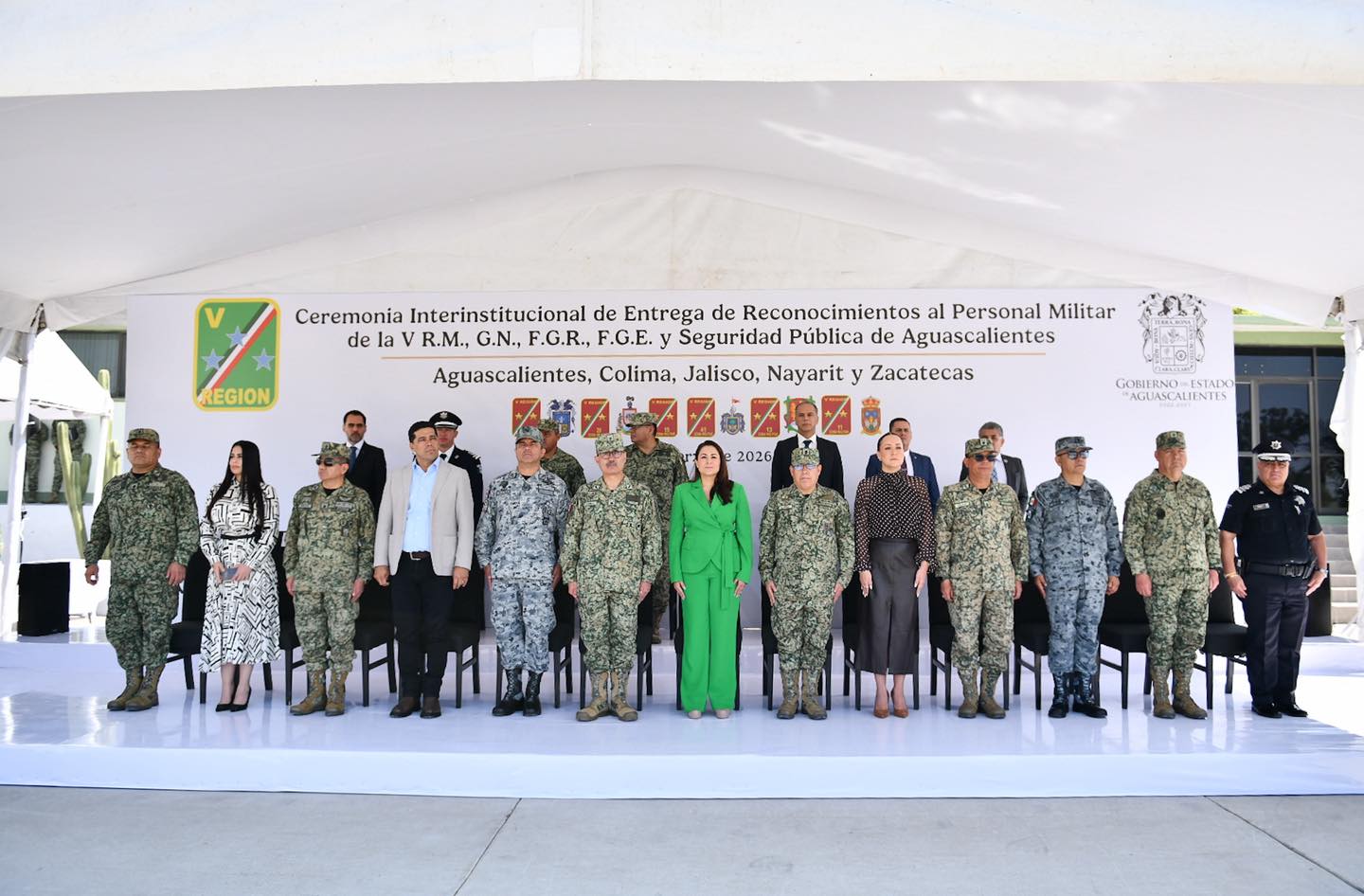 Tere Jiménez encabeza encuentro con mandos de la V Región Militar en Aguascalientes