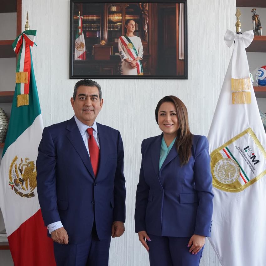 Tere Jiménez sostuvo una reunión con Salomón Céspedes Peregrina, director del Instituto Nacional de Migración