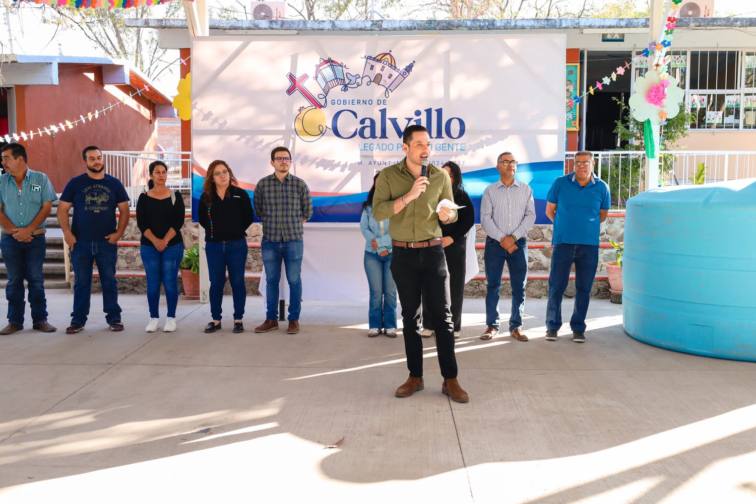 Entregan cisterna en escuela de Ojocaliente, Calvillo
