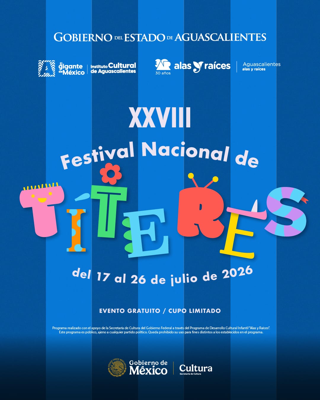 Aguascalientes será sede del Festival Nacional de Títeres del 17 al 26 de julio