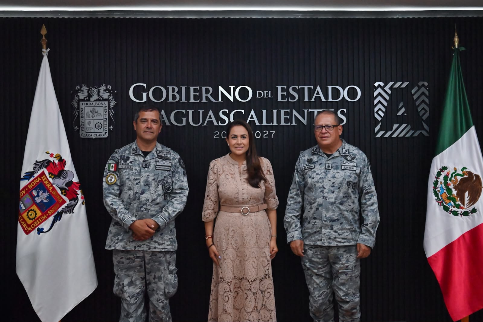 Tere Jiménez fortalece coordinación con la Guardia Nacional para reforzar la seguridad en Aguascalientes