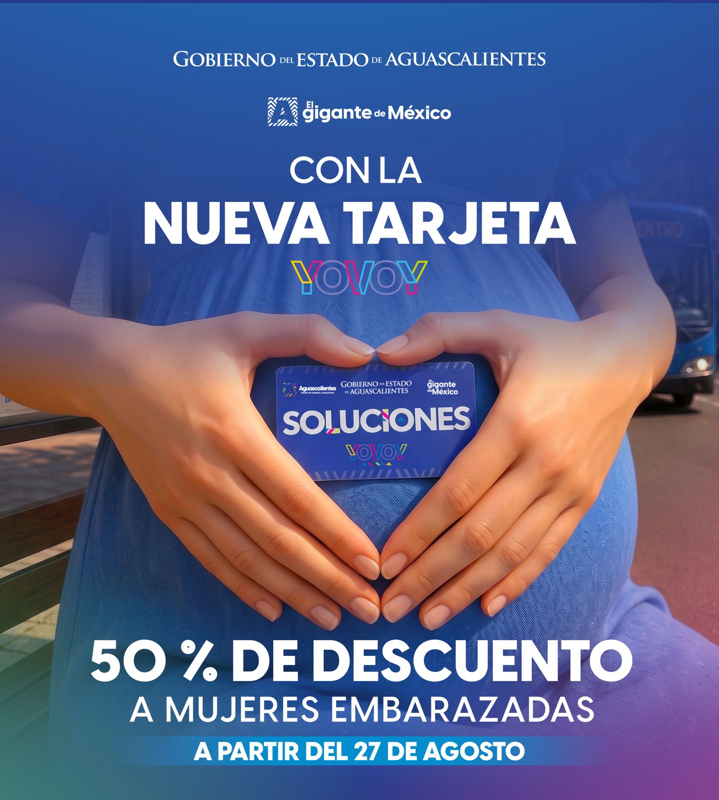 Mujeres embarazadas tendrán 50 por ciento de descuento en el transporte público de Aguascalientes