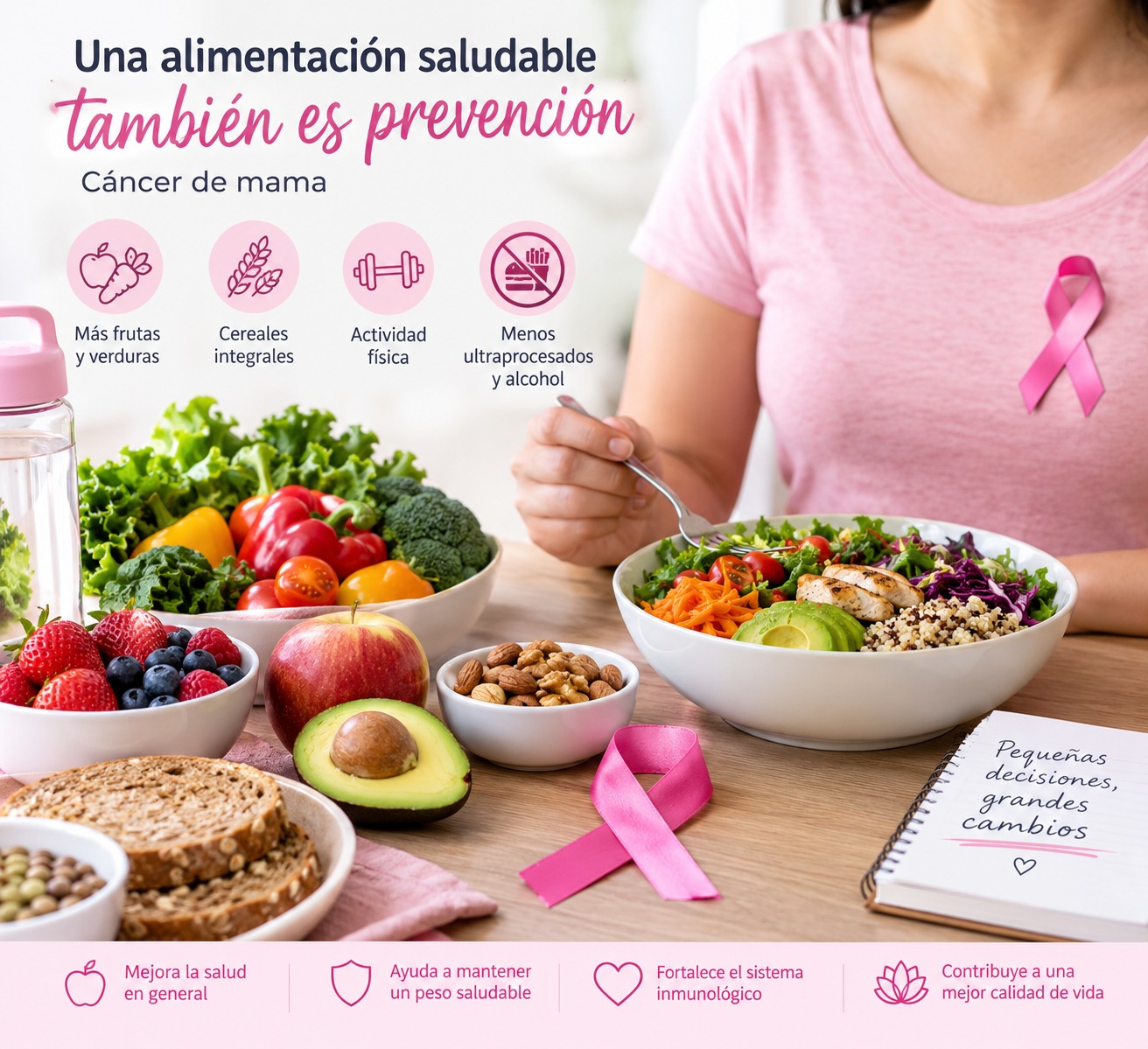Alimentación saludable: una aliada en la prevención del cáncer de mama